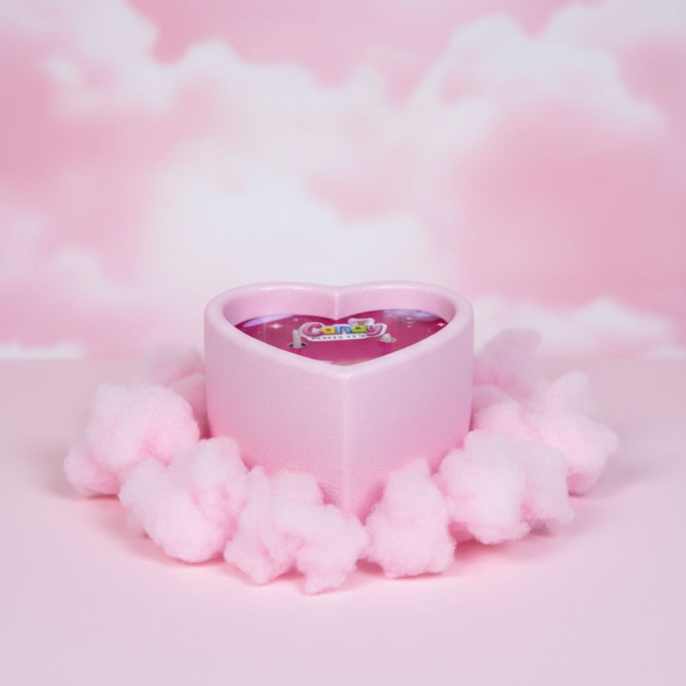 Массажная свеча с ароматом жвачки Candy Bubble Gum в форме сердца, 70 мл