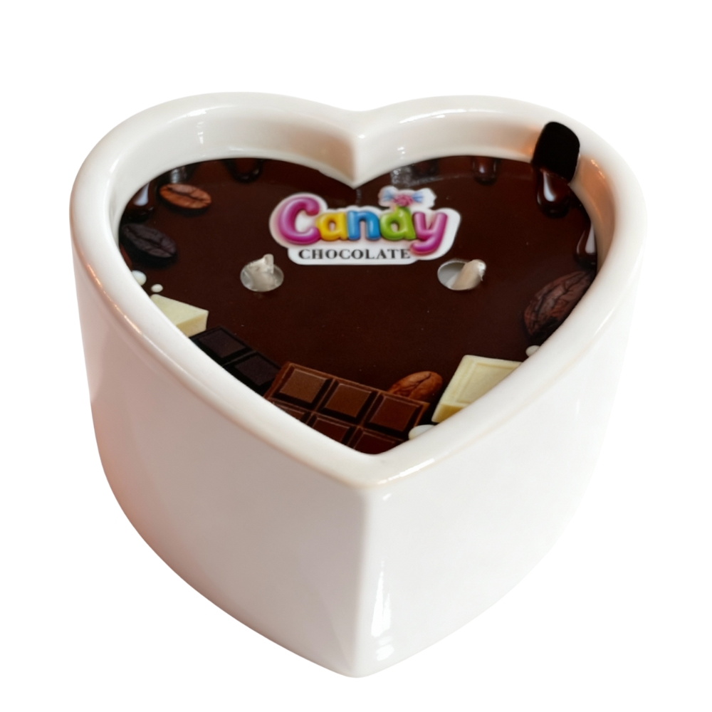Массажная свеча с ароматом шоколада Candy Chocolate в форме сердца, 70 мл