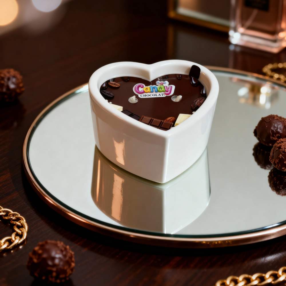 Массажная свеча с ароматом шоколада Candy Chocolate в форме сердца, 70 мл