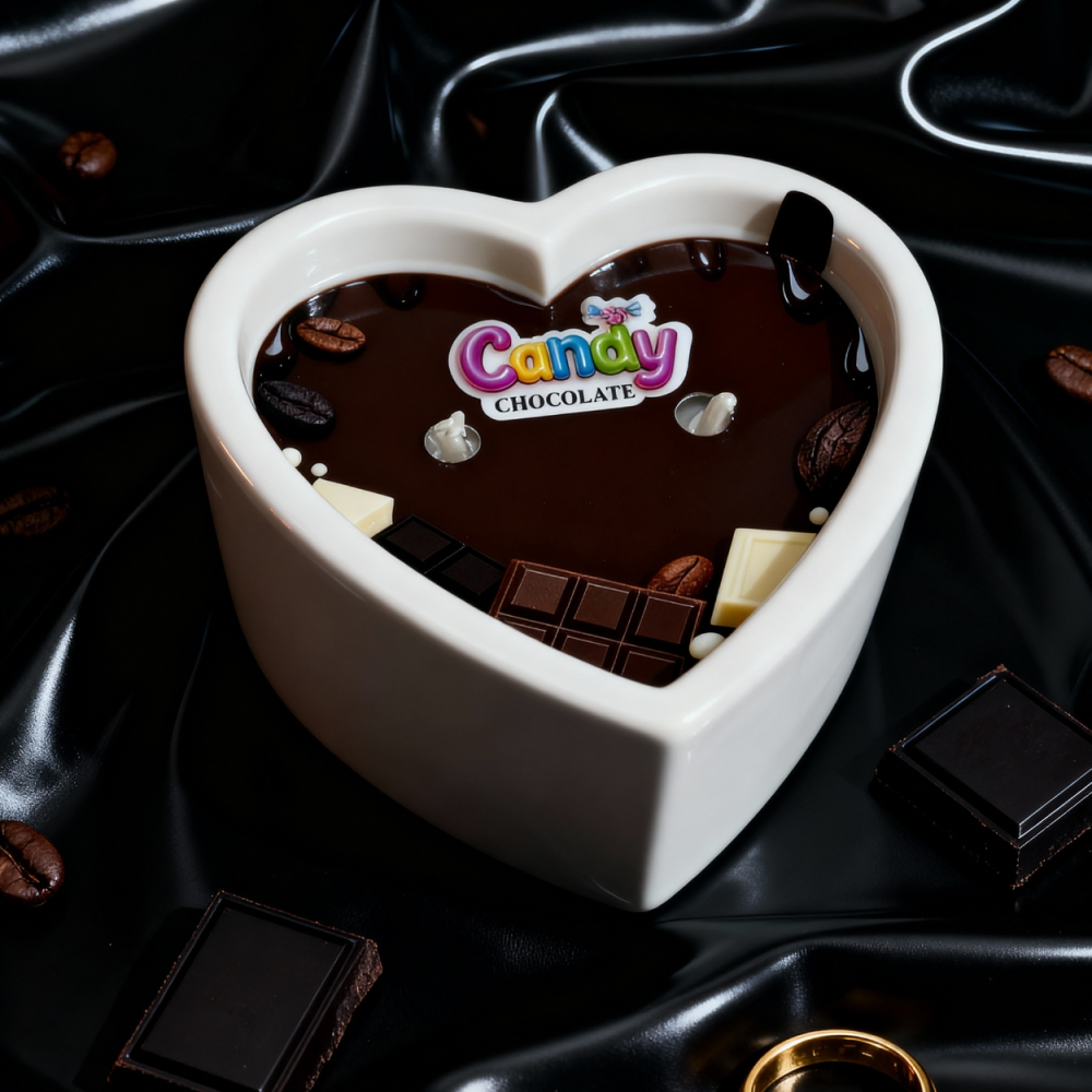 Массажная свеча с ароматом шоколада Candy Chocolate в форме сердца, 70 мл