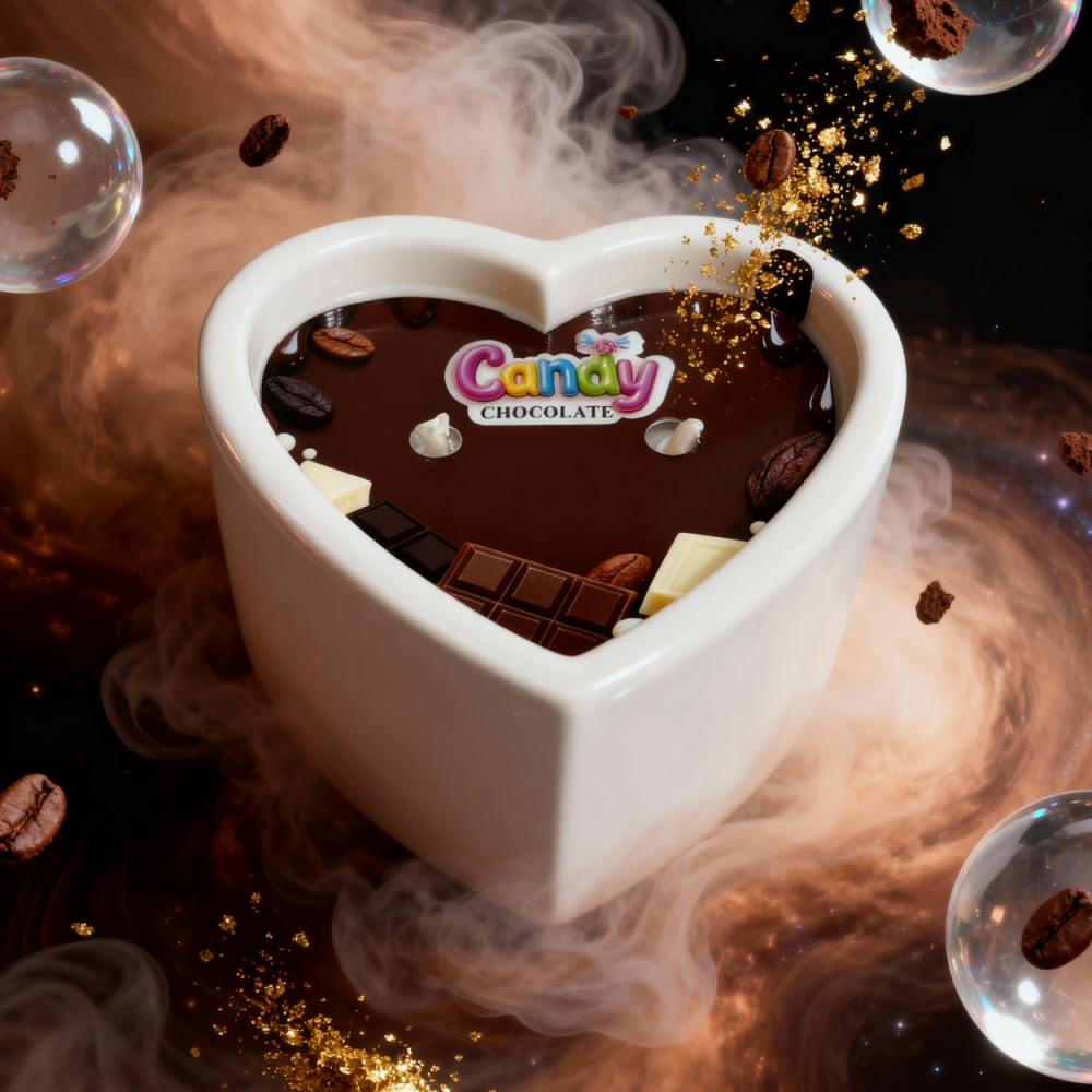 Массажная свеча с ароматом шоколада Candy Chocolate в форме сердца, 70 мл