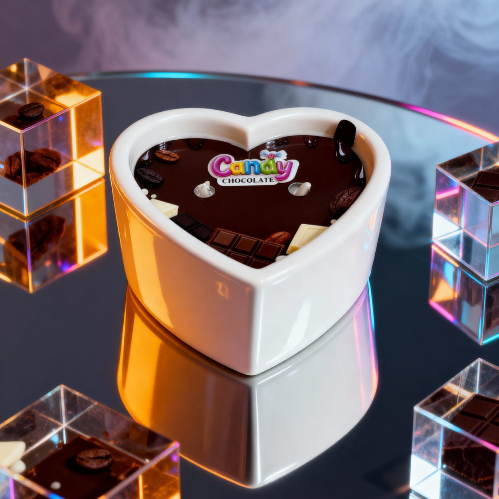 Массажная свеча с ароматом шоколада Candy Chocolate в форме сердца, 70 мл