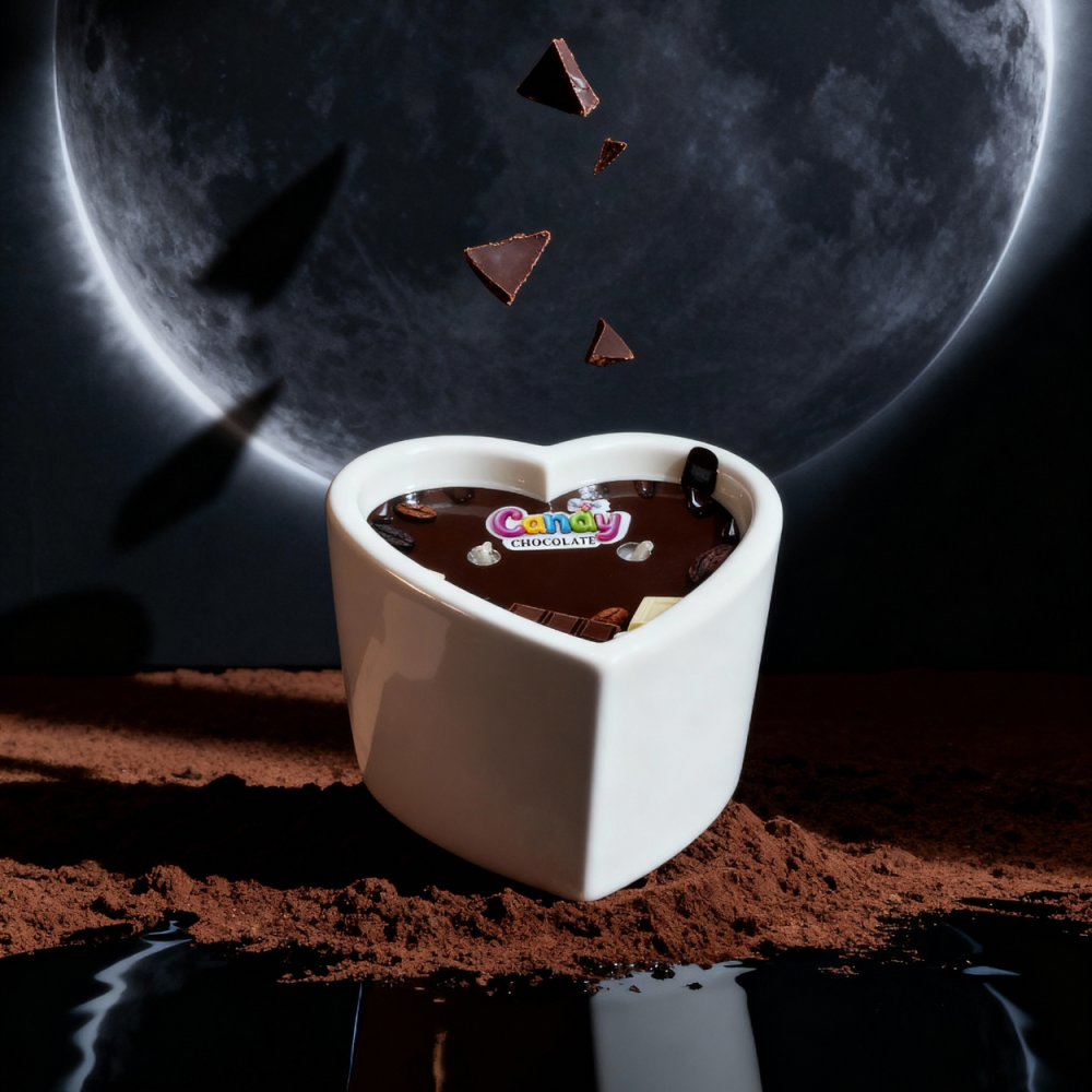 Массажная свеча с ароматом шоколада Candy Chocolate в форме сердца, 70 мл