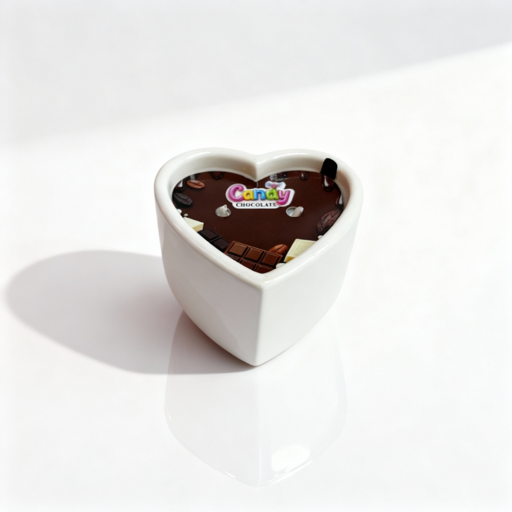 Массажная свеча с ароматом шоколада Candy Chocolate в форме сердца, 70 мл