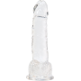 Прозрачный фаллоимитатор на присоске ADDICTION — Clear Dildo with Balls 8″, вибропуля в подарок