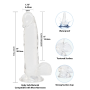 Прозрачный фаллоимитатор на присоске ADDICTION — Clear Dildo with Balls 8″, вибропуля в подарок