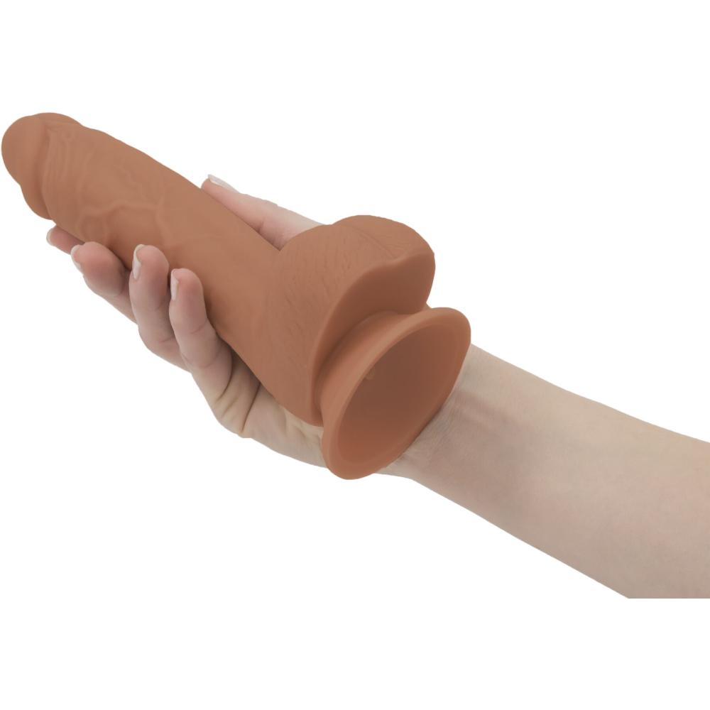 Фаллоимитатор ADDICTION Steven 7.5" Silicone Dong Caramel, вибропуля в подарок