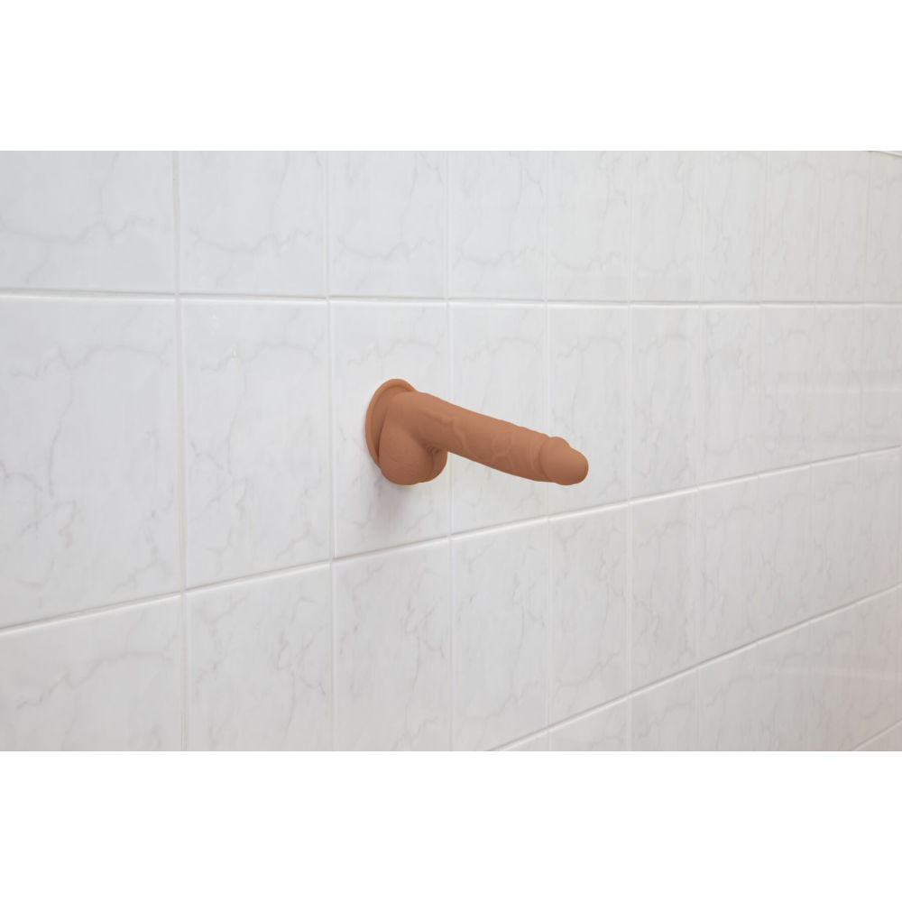 Фаллоимитатор ADDICTION Steven 7.5" Silicone Dong Caramel, вибропуля в подарок