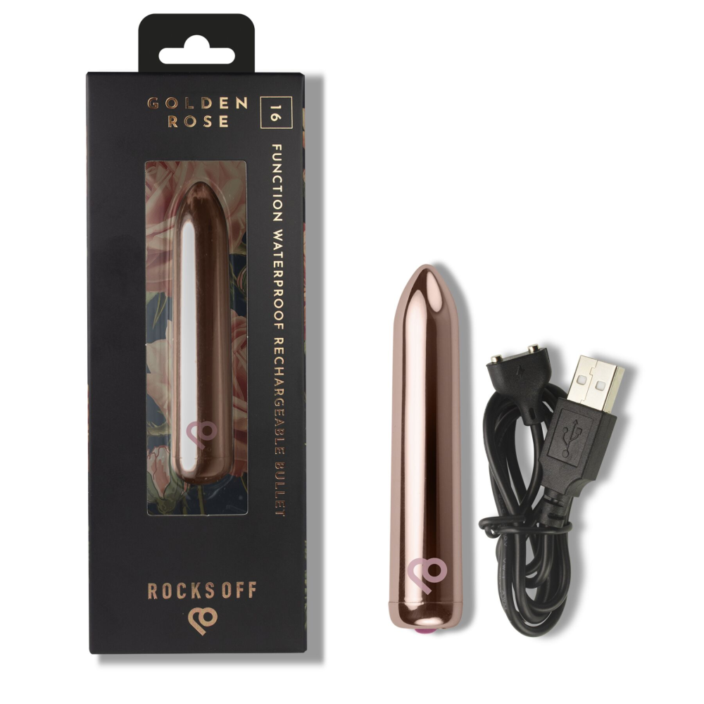 Вибропуля Rocks Off Bullet Golden Rose 16 Settings