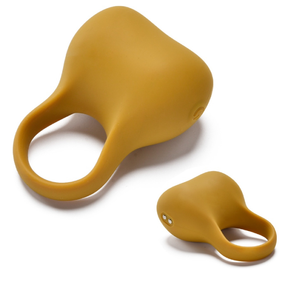 Эрекционное виброкольцо Sweet Em Silky Ring с пультом, желтое, 7.6 х 5.7 см