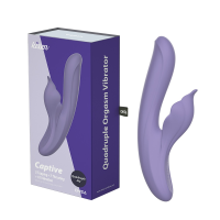 Вибратор Сhisa Kissen Captive с клиторальным отростком, фиолетовый