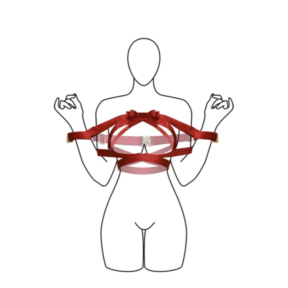 Фиксатор бондаж с бантом для верхней части тела UPKO Bowknot, красный