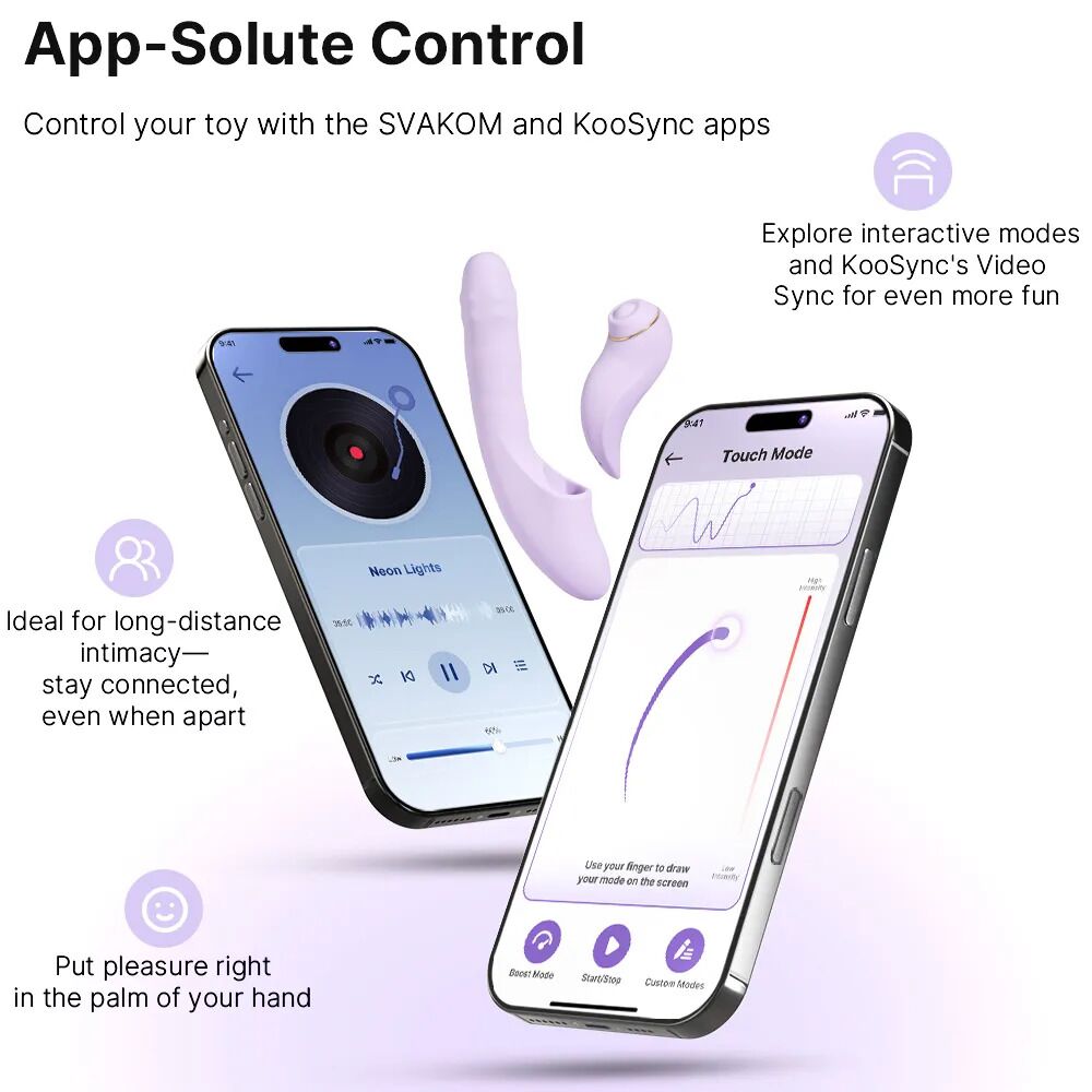 Смарт-вибратор 5в1 Svakom DuoGlow, пульсирующий вибратор с бусинами и пульсирующий стимулятор