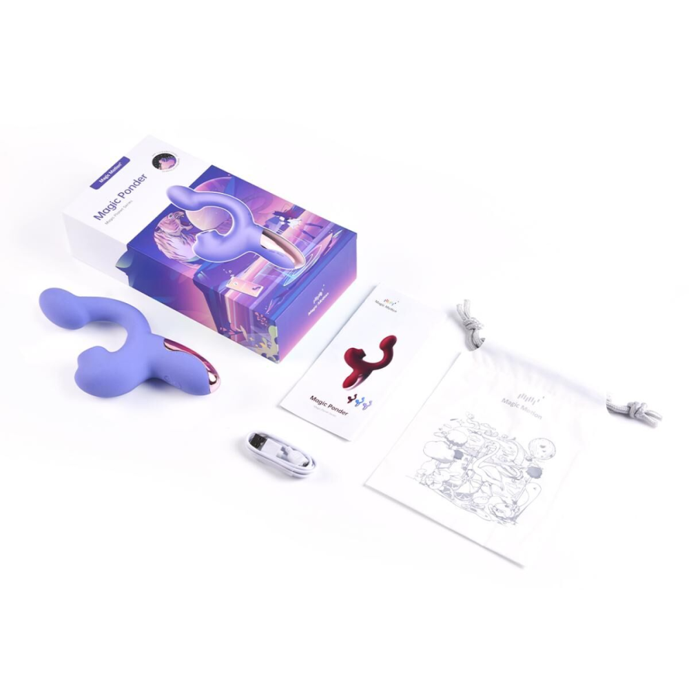 Смарт-вибратор Magic Motion Ponder Purple, двойная стимуляция, виброяйцо+язычок для клитора