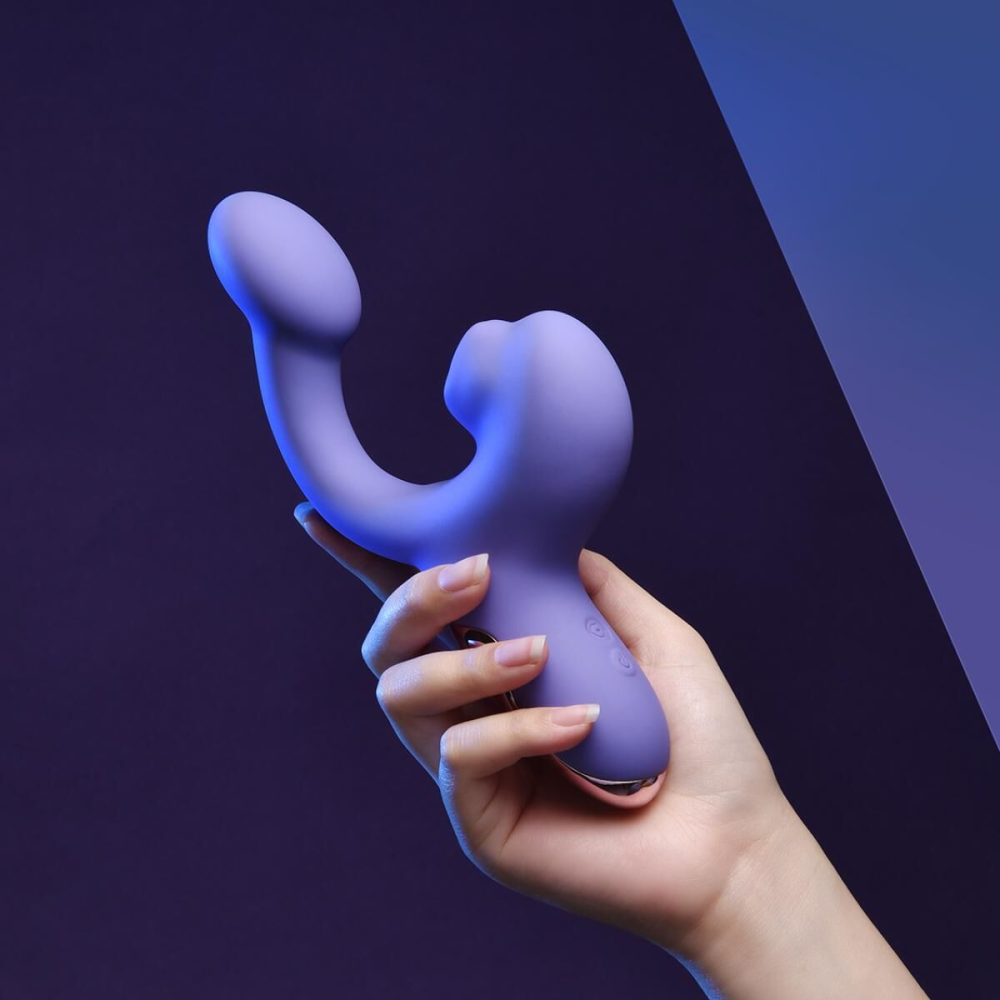 Смарт-вибратор Magic Motion Ponder Purple, двойная стимуляция, виброяйцо+язычок для клитора