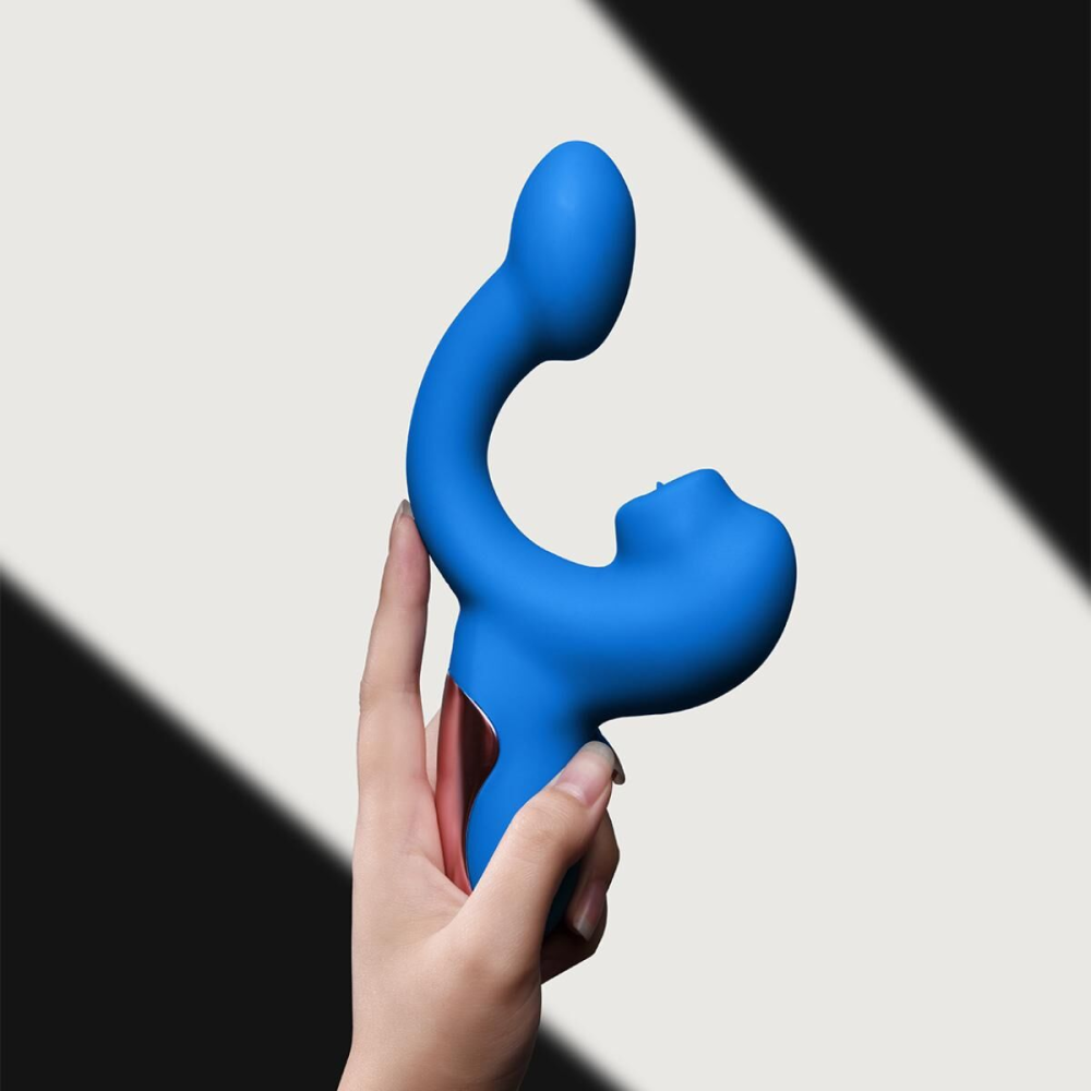 Смарт-вибратор Magic Motion Ponder Blue, двойная стимуляция, виброяйцо+язычок для клитора