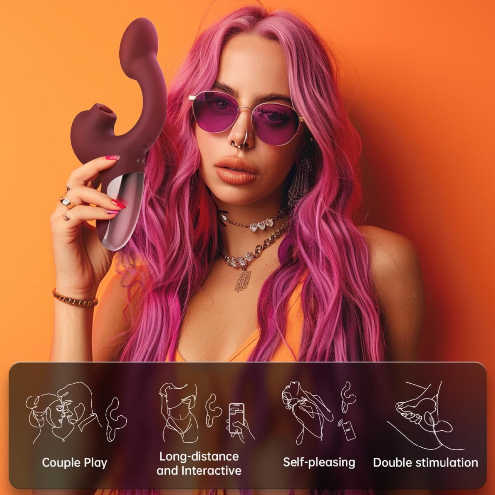 Смарт-вибратор Magic Motion Ponder Red, двойная стимуляция, виброяйцо+язычок для клитора