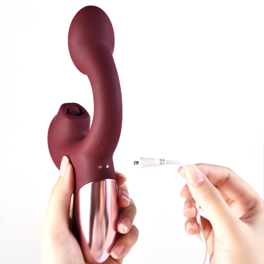 Смарт-вибратор Magic Motion Ponder Red, двойная стимуляция, виброяйцо+язычок для клитора