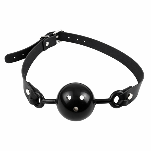 Кляп шарик DS Fetish с ремешком, черный