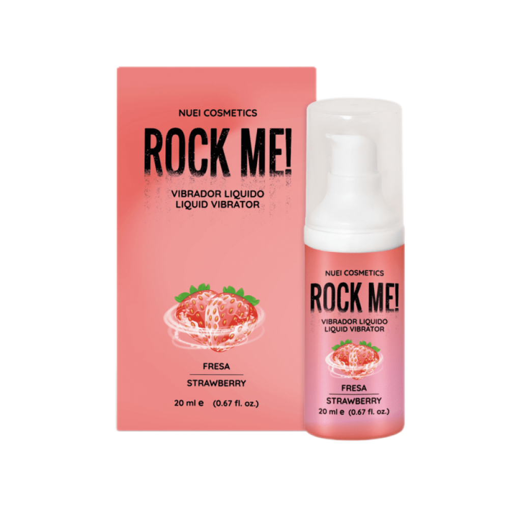 Жидкий вибратор NUEI ROCK ME со вкусом клубники, 20 мл