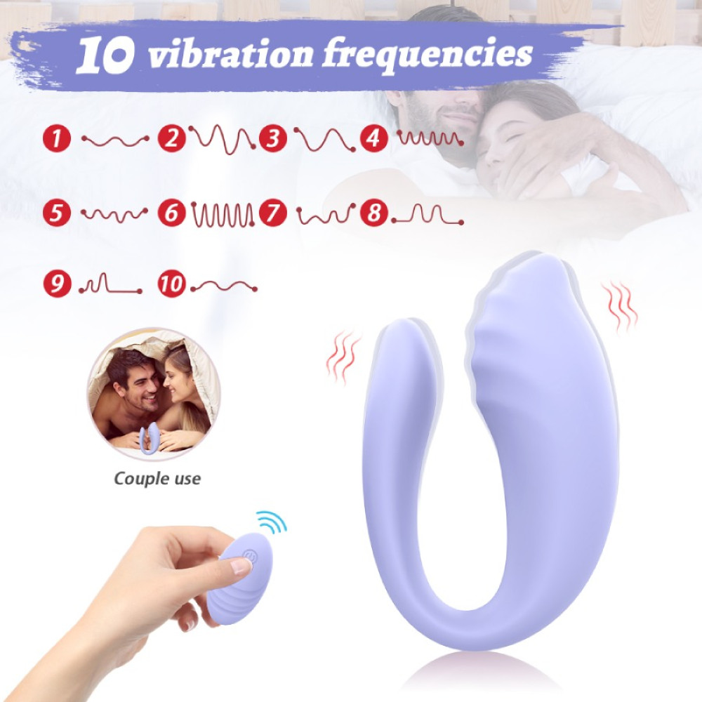 Вибратор для пар Every Night Toys Anthea с пультом, лавандовый, 19.8 х 6.3 см