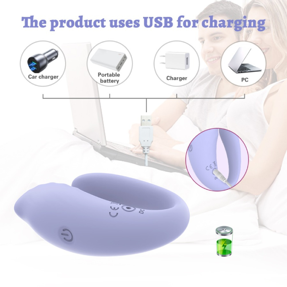 Вибратор для пар Every Night Toys Anthea с пультом, лавандовый, 19.8 х 6.3 см