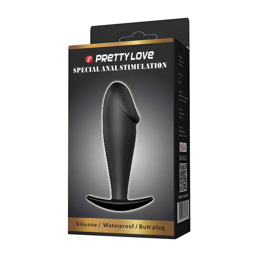 Анальная пробка силиконовая Pretty Love Special Anal Stimulation, черная, 10 х 3 см