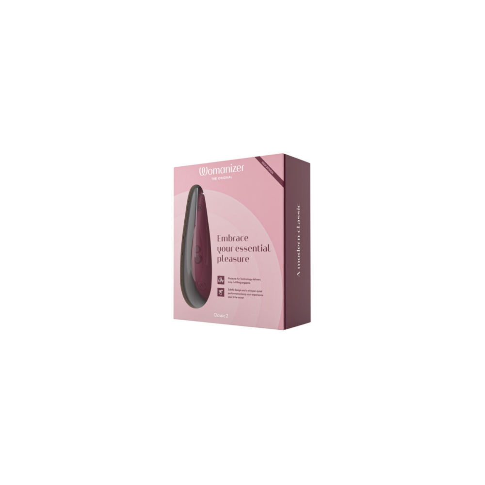 Вакуумный клиторальный стимулятор Womanizer Classic 2 - Bordeaux, 10 режимов, функция Afterglow