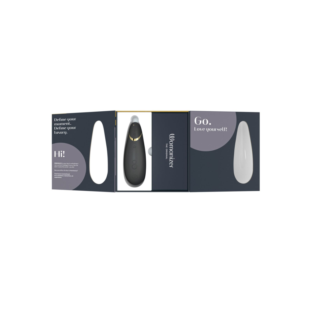 Вакуумный клиторальный стимулятор Womanizer Premium 2 - Black, функции Autopilot и Smart Silence