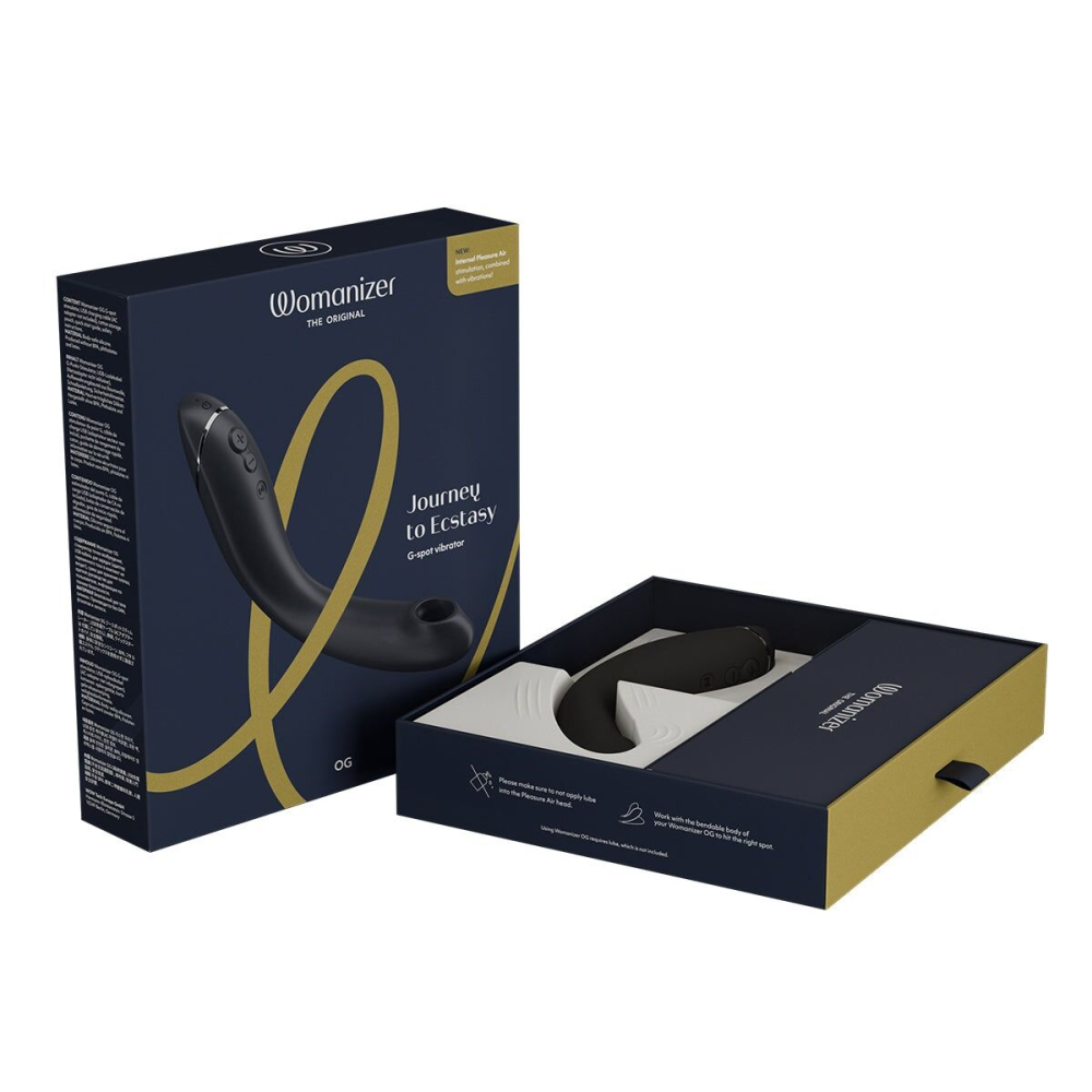 Вакуумный стимулятор для точки G и клитора с вибрацией Womanizer OG Dark Grey, 12 уровней, 3 режима