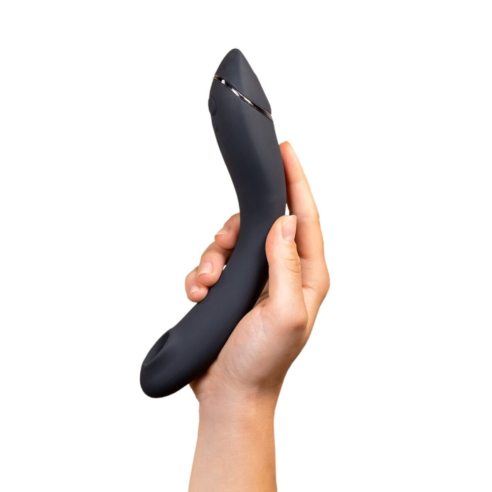 Вакуумный стимулятор для точки G и клитора с вибрацией Womanizer OG Dark Grey, 12 уровней, 3 режима