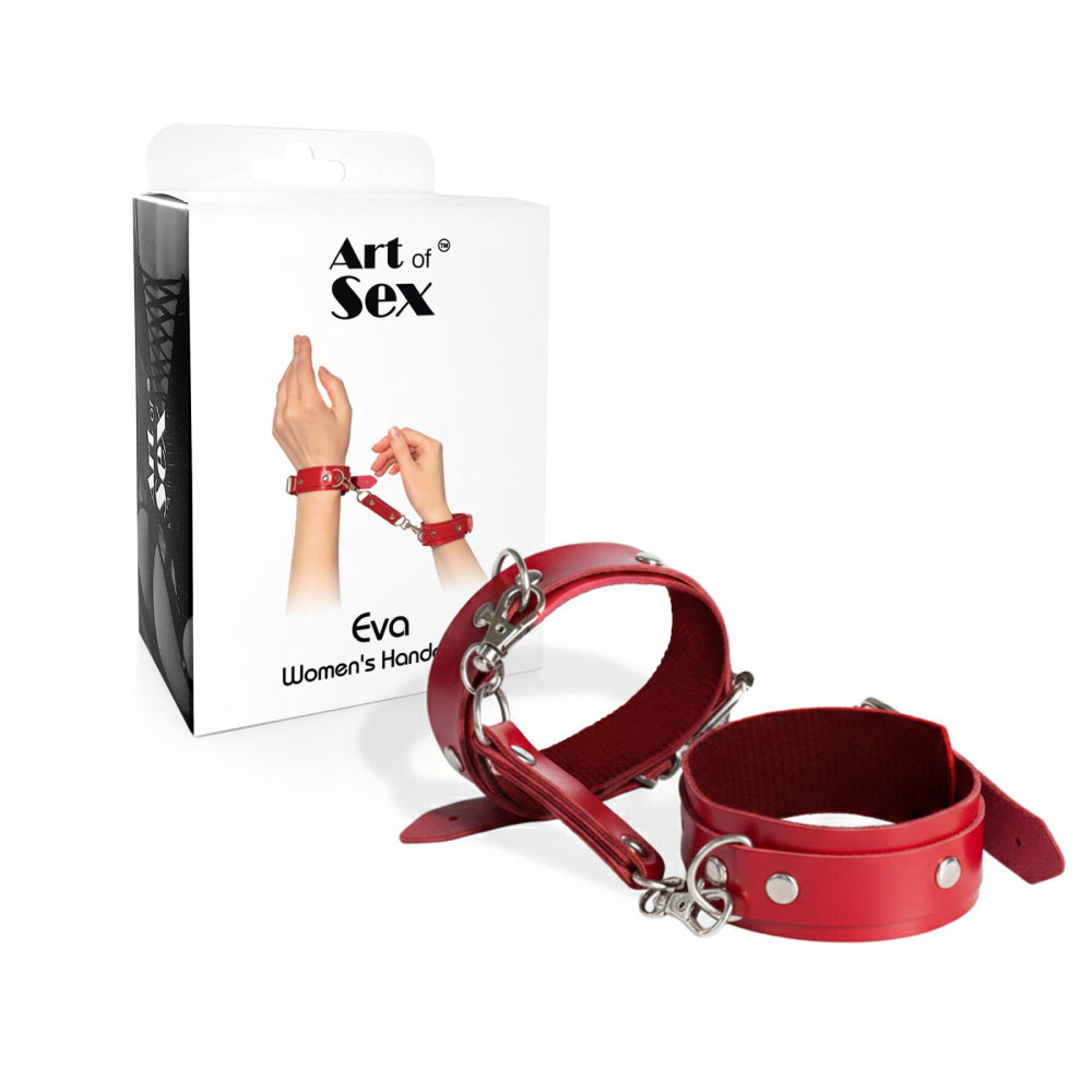 Наручники из экокожи Art of Sex - Eva, цвет красный