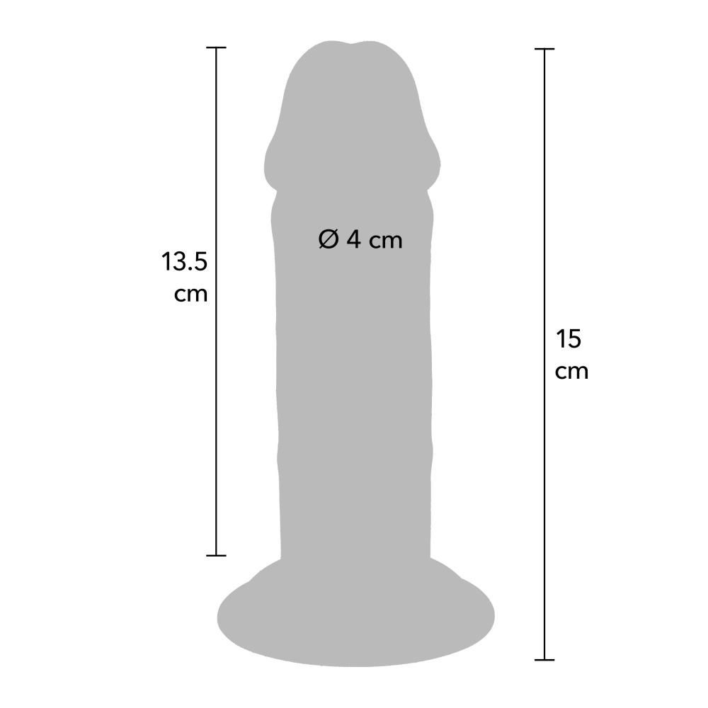 Фаллоимитатор реалистичный на присоске TOY JOY Deluxe Dual Density, 15 × 4 см