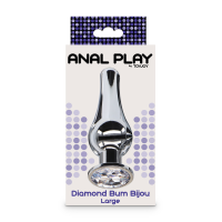 Анальная пробка металлическая TOY JOY Diamond, L, 13 × 9,5 см