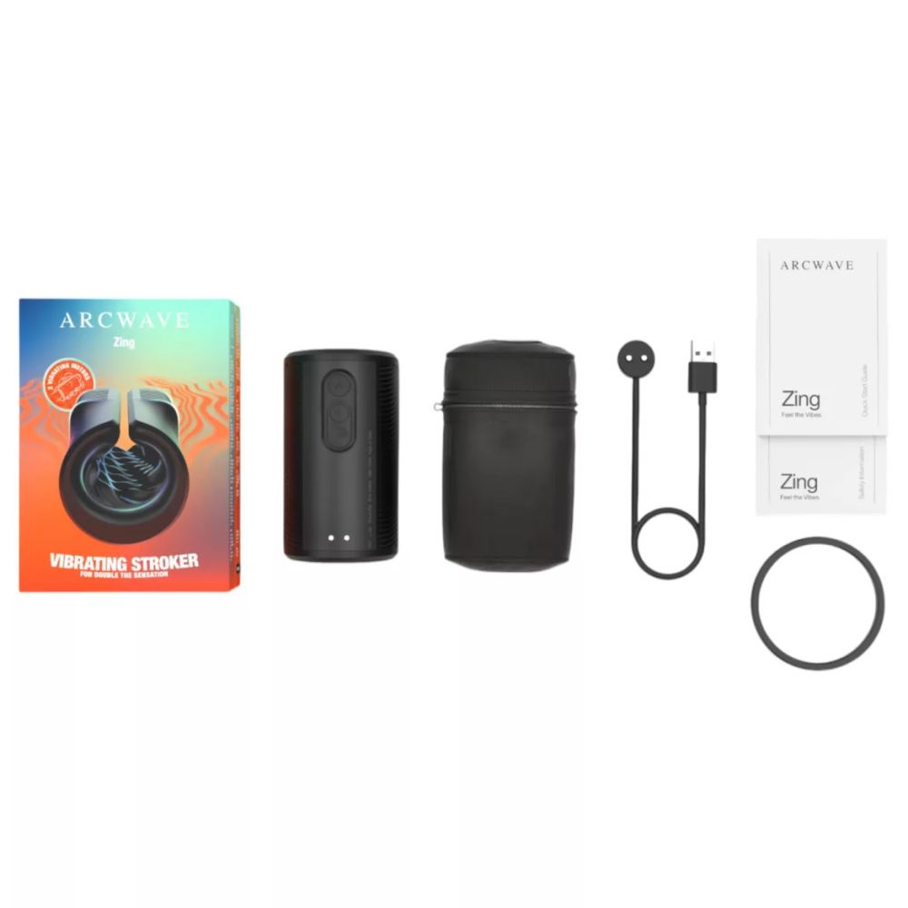 Вибрирующий мастурбатор Arcwave Zing Black, открытый, черный