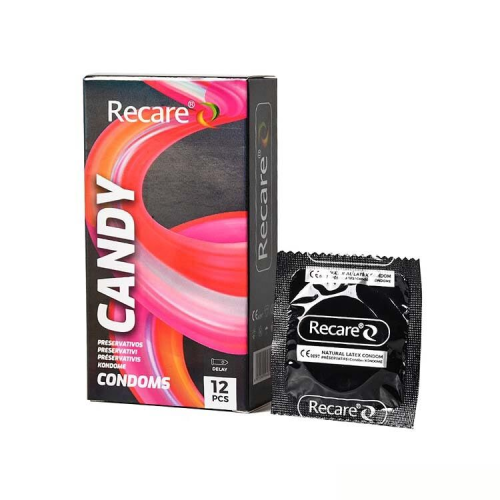 Презервативы Holographic Recare Delay Candy Condoms 12 шт, пролонгирующий эффект, конфетный аромат