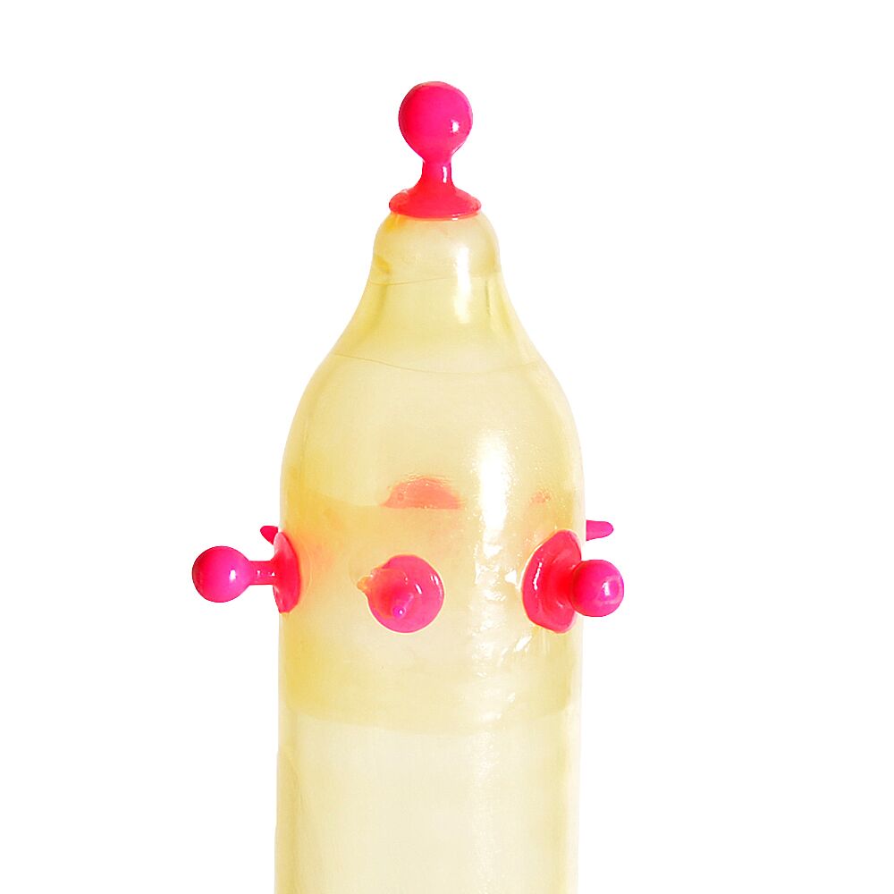 Насадка на член Recare Pink Monster Spike Condom (презерватив с шариками и усиками)
