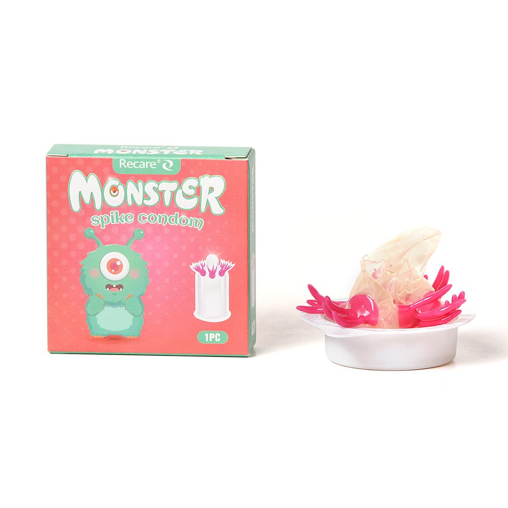 Насадка на член Recare Turquoise Monster Spike Condom (презерватив с усиками)