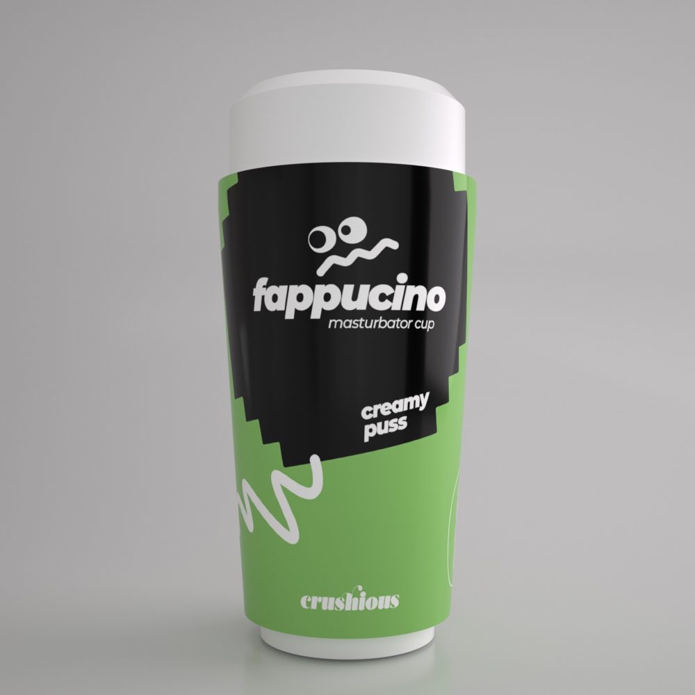 Портативный мастурбатор вагина CRUSHIOUS FAPPUCINO в виде стаканчика кофе, с крышкой