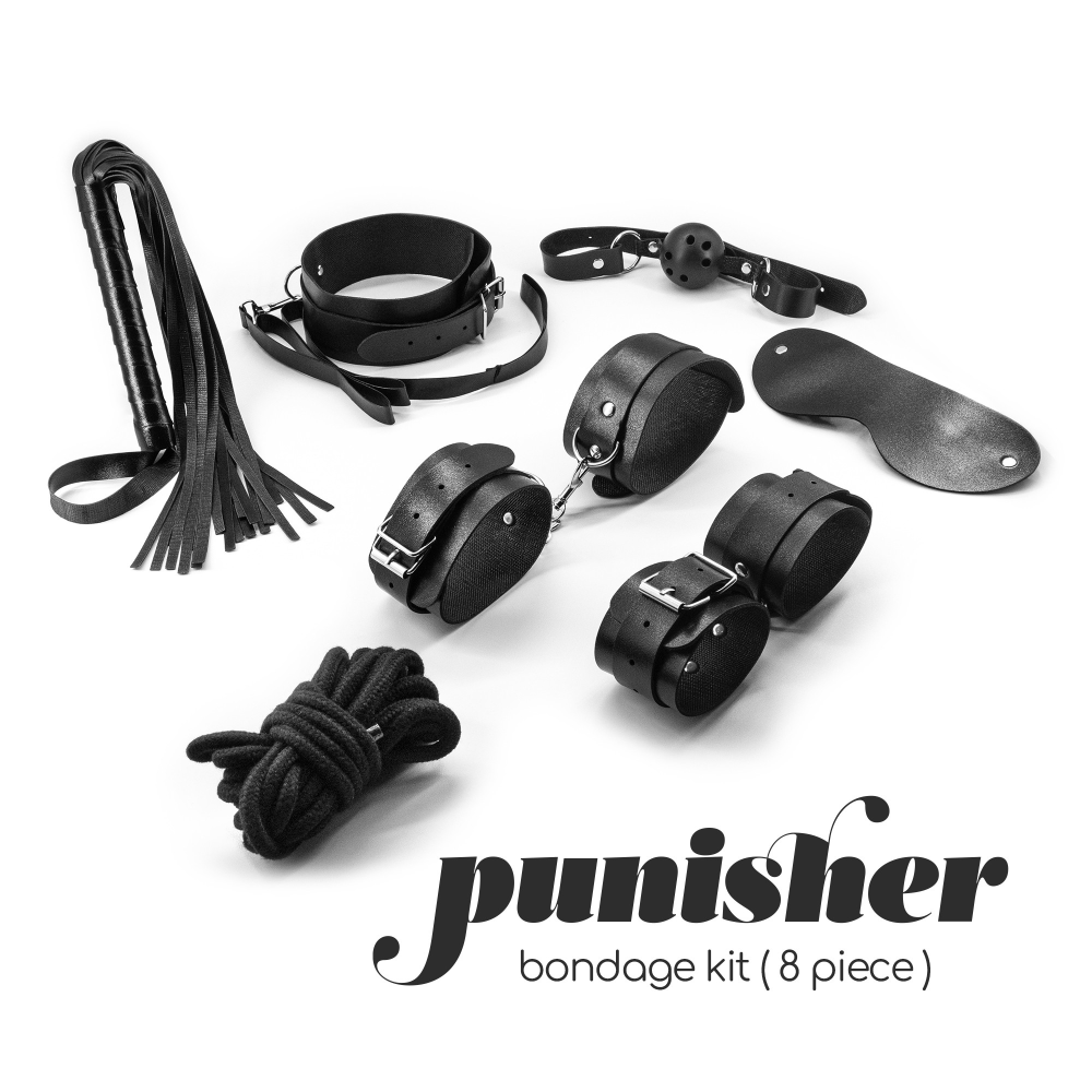 Комплект для БДСМ CRUSHIOUS Punisher чёрный, 8 предметов