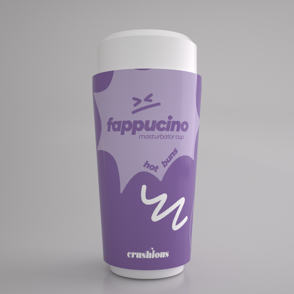 Портативный анальный мастурбатор CRUSHIOUS FAPPUCINO в виде стаканчика кофе, с крышкой
