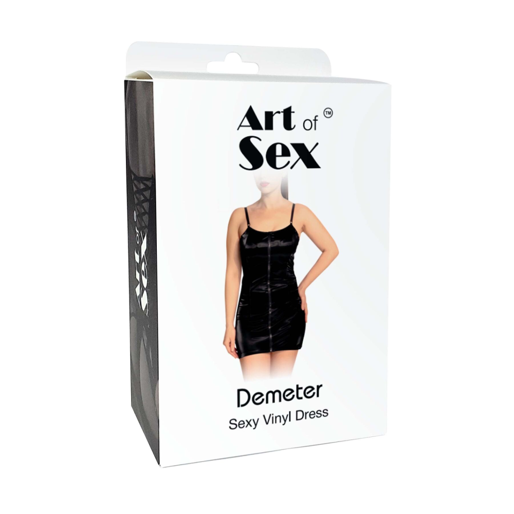 Лакированное платье Art of Sex - Demeter, цвет черный с эффектом голограммы, размер S