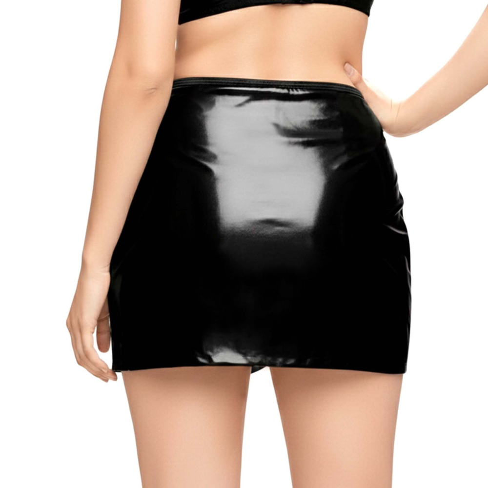 Лакированная сексуальная юбка Art of Sex - Malibu, цвет черный, L-2XL