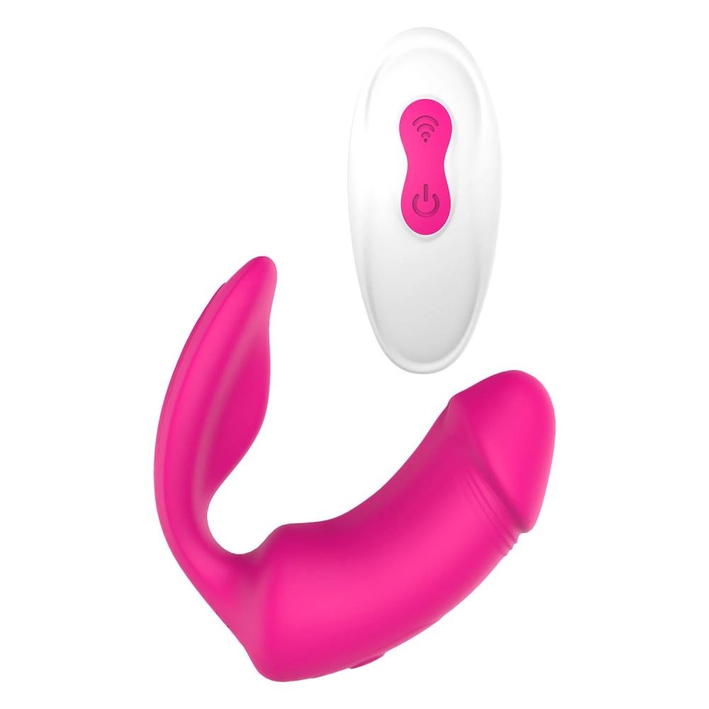 Вагинально-клиторальный вибратор Dream Toys Essentials с пультом, розовый, 9 × 3 см