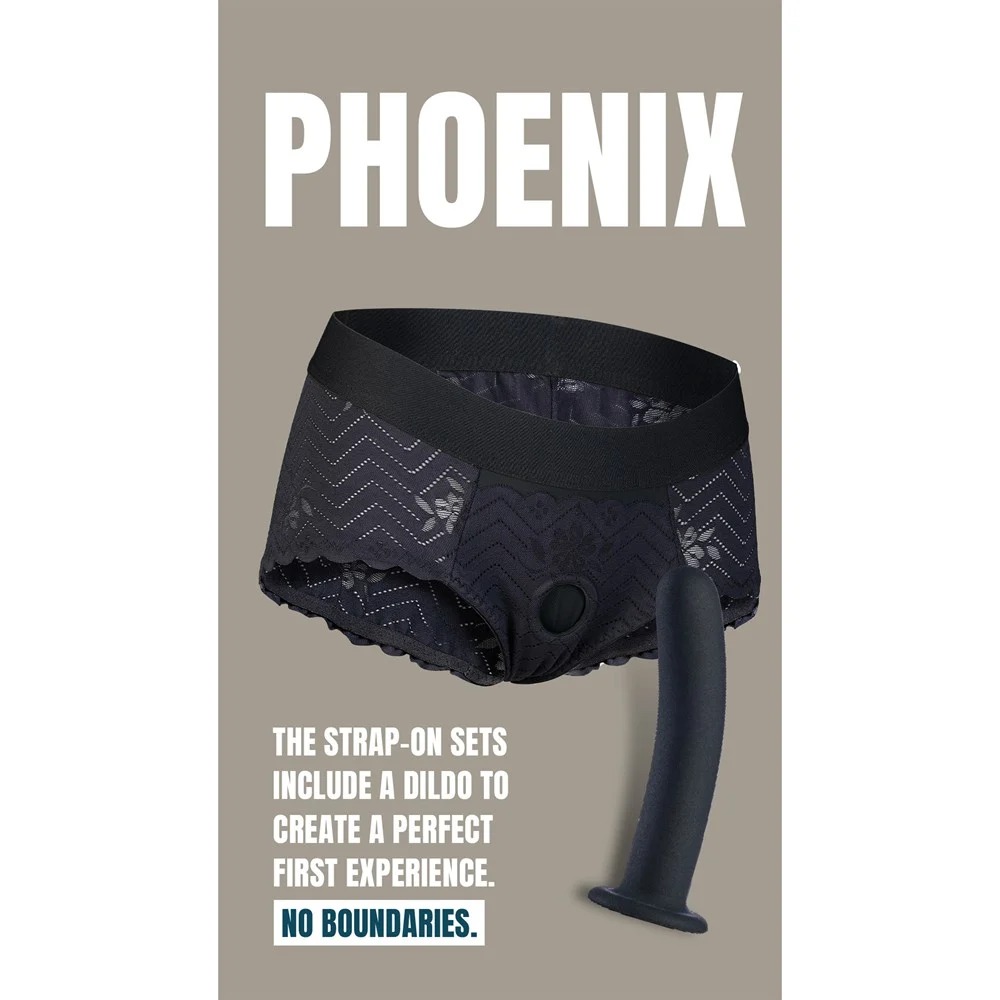 Страпон на кружевных трусиках Dream Toys Bold Phoenix, S, черный, 15,5 × 3 см