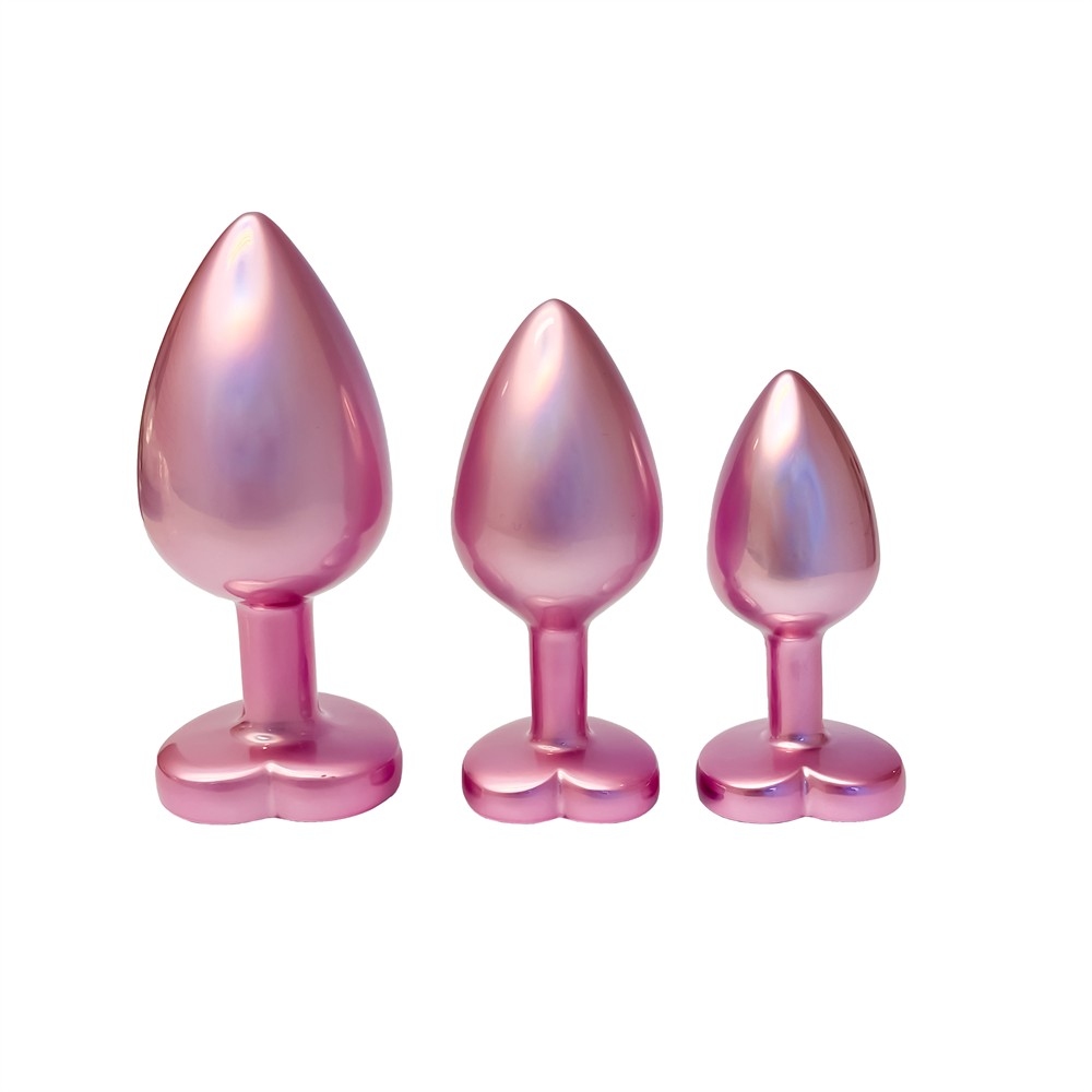 Набор из трёх анальных пробок Dream Toys Gleaming Love, размеры S, M, L, перламутрово-розовый