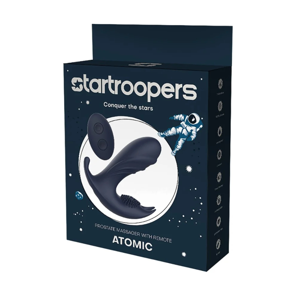 Анатомический массажер простаты с вибрацией Dream Toys Startroopers, синий, 12,5 см