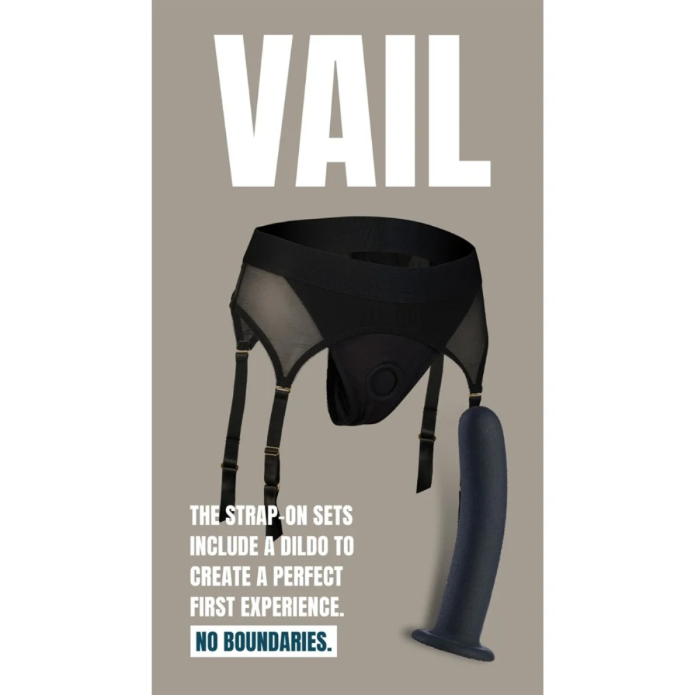 Страпон с трусиками-подвязками Dream Toys Bold Vail, черный, размер S