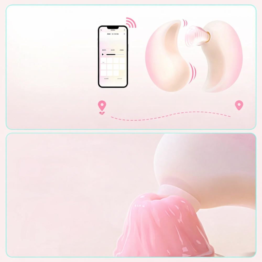 Набор 2в1 Zemalia Bao Yue +APP с вибро и вакуумным стимулятором, градиент розовый
