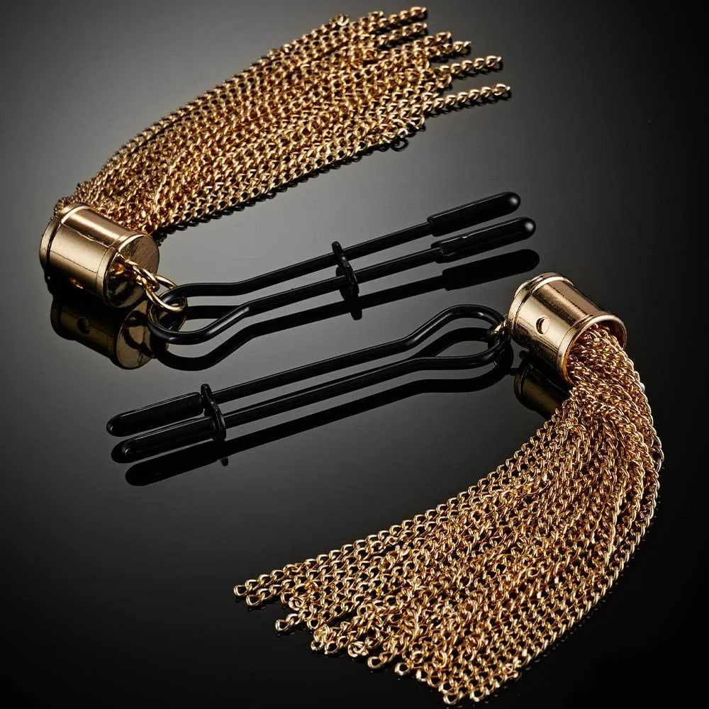 Зажимы для сосков Guilty Pleasure Tassel Tease Clamps, черно-золотые